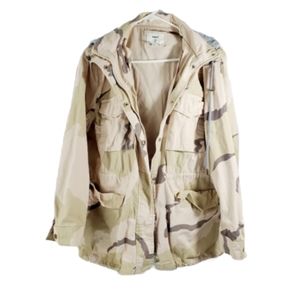 Camouflage Hooded Utility Jacket Sz L